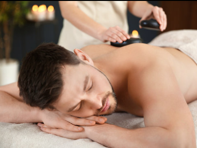 Hot stone back massage